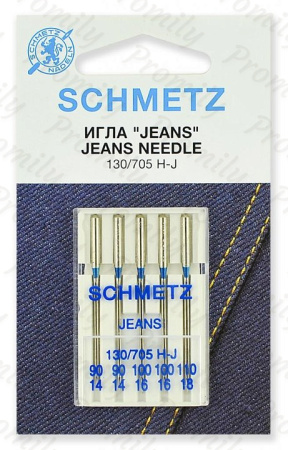 Иглы для джинсы №90(2), 100(2), 110, Schmetz, 5шт от магазина Promily в Невинномысске